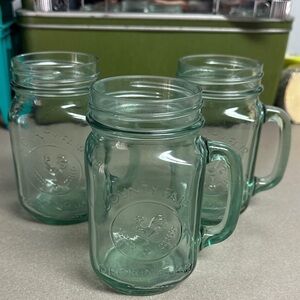 Green Glass County Fair Rooster Mason Jar Mug